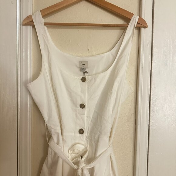 NWT a new day Button Down Dress with Tie White 12 - Picture 3 of 6